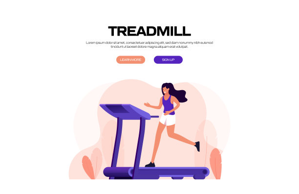 健身和健身概念横幅设计。现代平面风格矢量插图图片下载