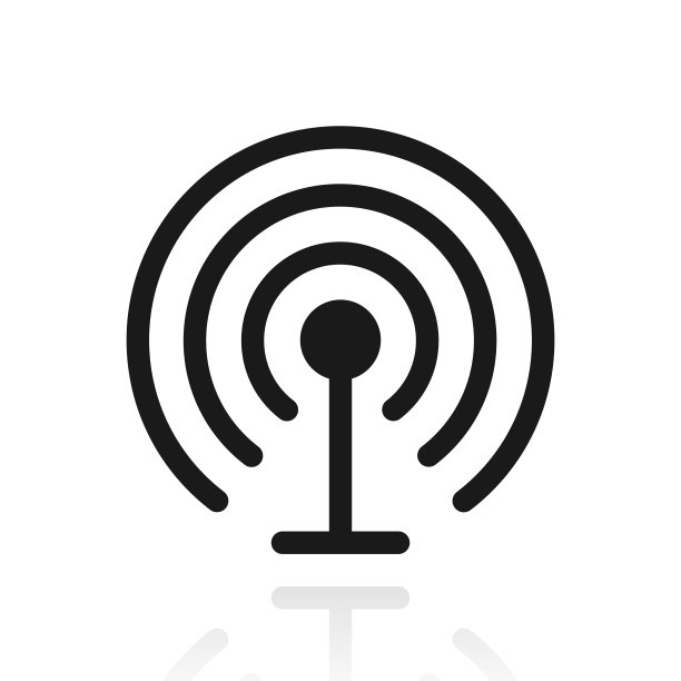 天线。白色背景上反射的图标图片下载