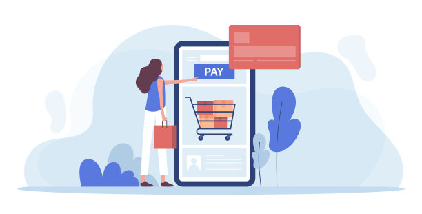 电子商务，网上购物，数字营销相关的现代矢量插图图片下载