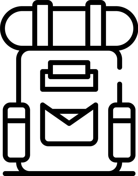 旅游背包图标轮廓风格图片下载