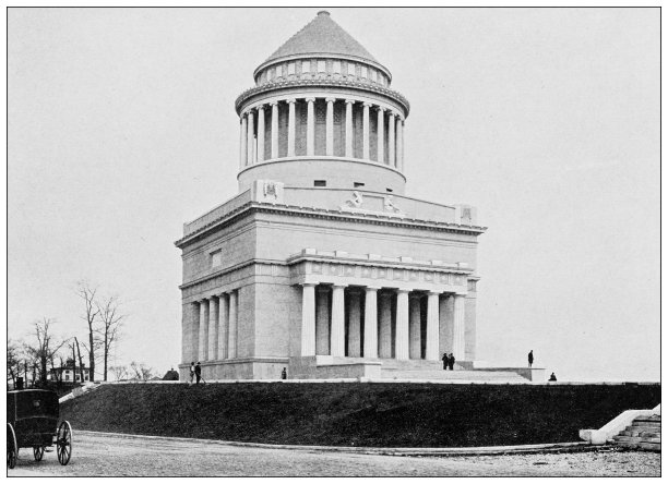 纽约的古董照片:河滨大道和格兰特墓图片下载