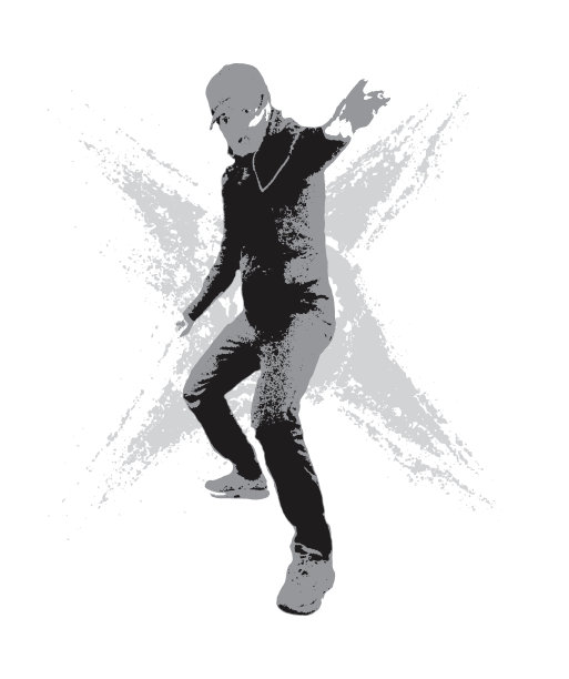 剪影忍者与Grungy背景图片下载