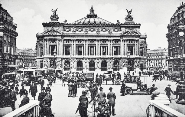 巴黎歌剧院，繁忙的前院图片下载