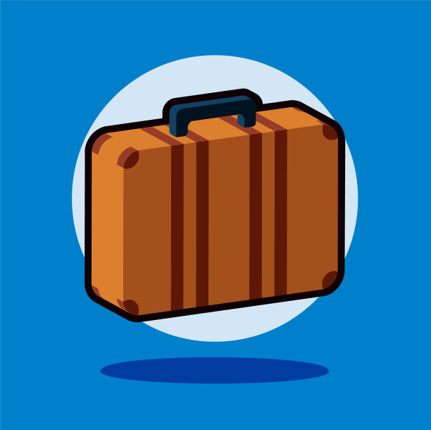 旅行手提箱的卡通图标插图图片下载