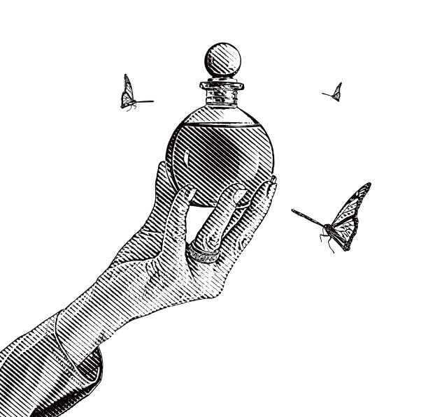 精油瓶和手图片下载