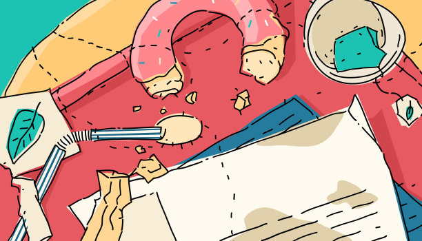 盛有剩菜的托盘图片下载