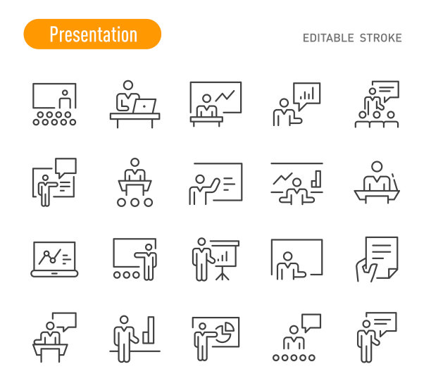 表示图标-线条系列-可编辑的描边图片下载