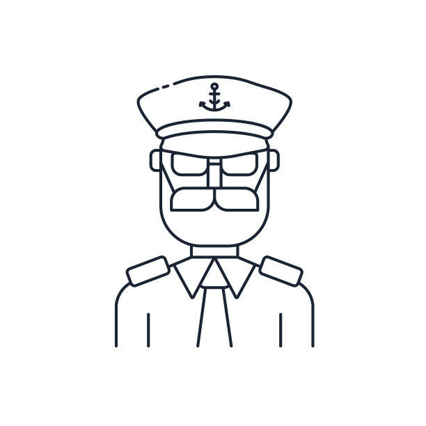 船长线图标。可编辑的中风。图片下载