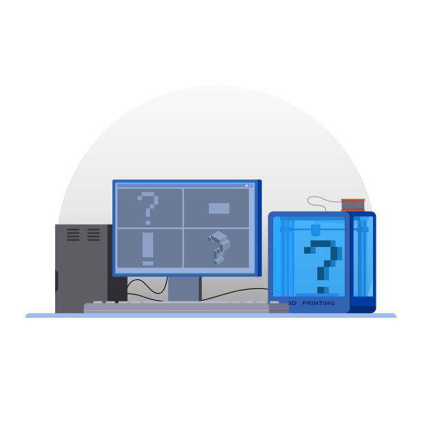 矢量插图的3D打印与平行视图图片下载