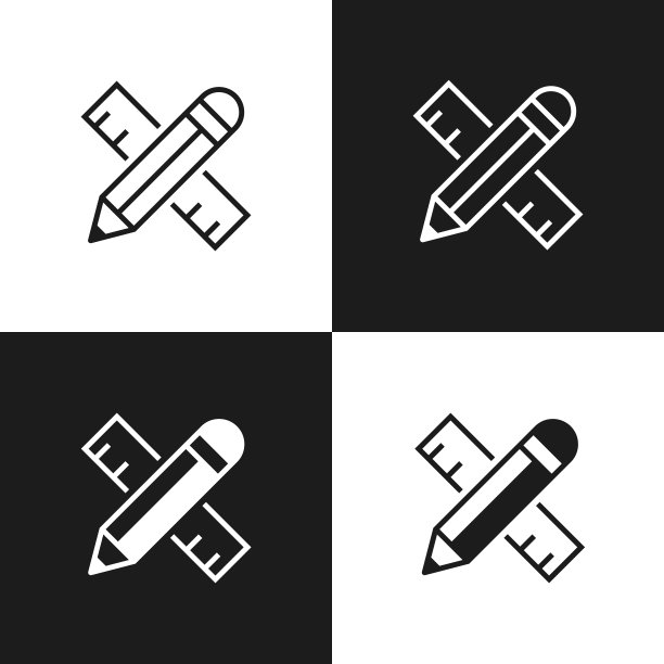 钢笔和尺子图标图片下载