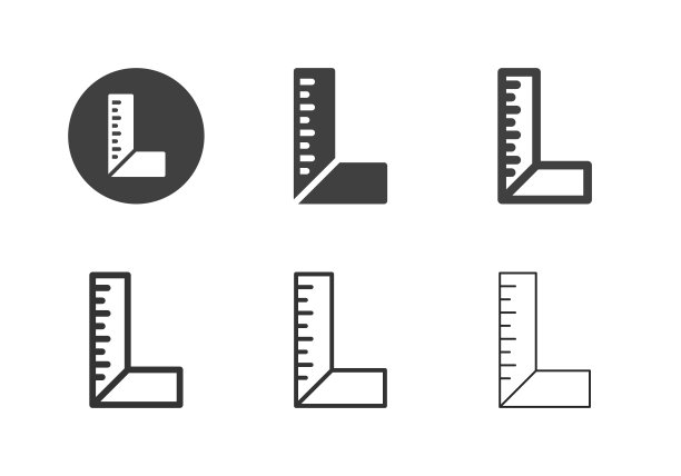 90度正方形尺子图标-多系列图片下载