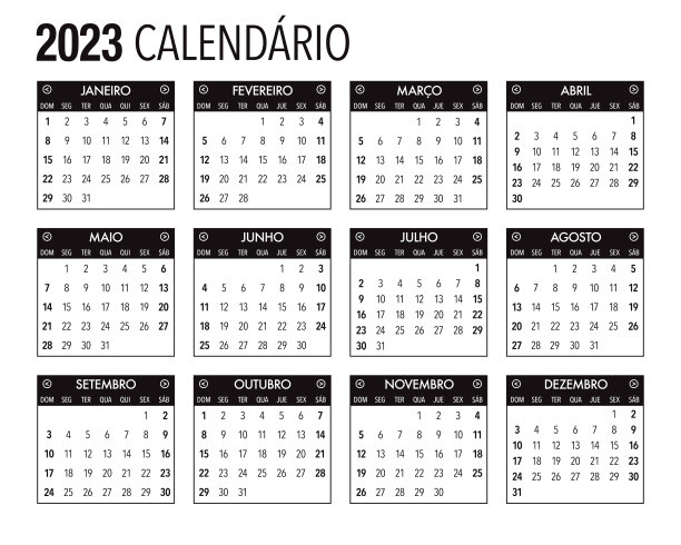 2023葡萄牙日历模板图片下载