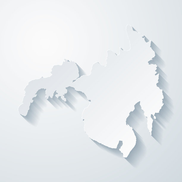 棉兰老岛地图与剪纸效果空白背景图片下载