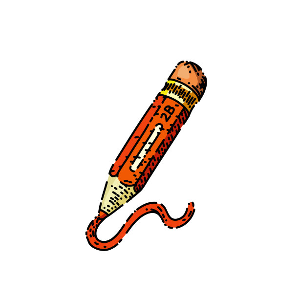 铅笔文具素描手绘矢量图片下载