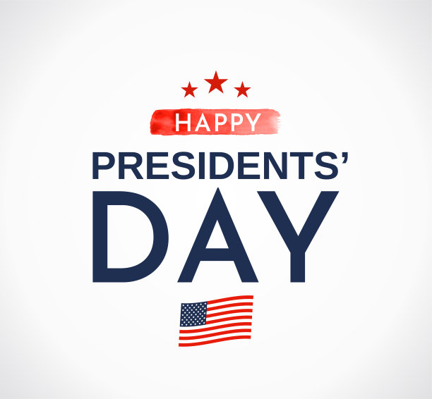 印有美国国旗的总统日卡片。向量图片下载