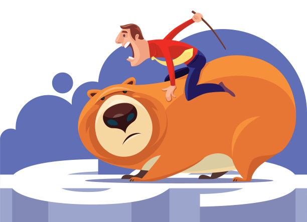 商人与熊停止在金钱标志图片下载