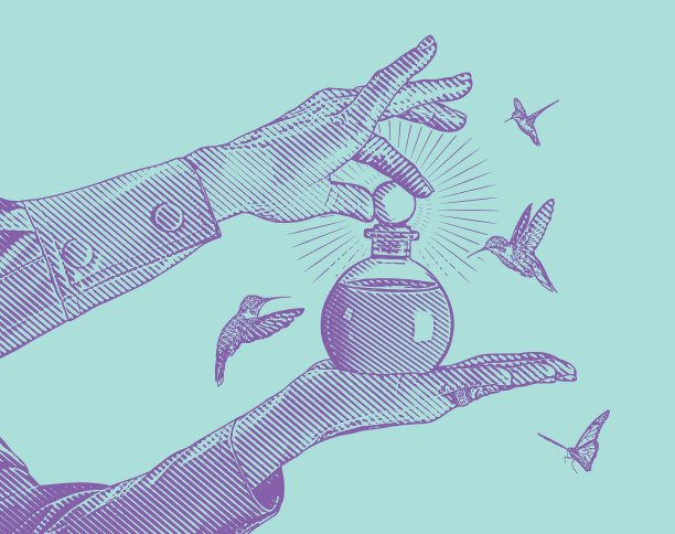 香精油瓶和手图片下载