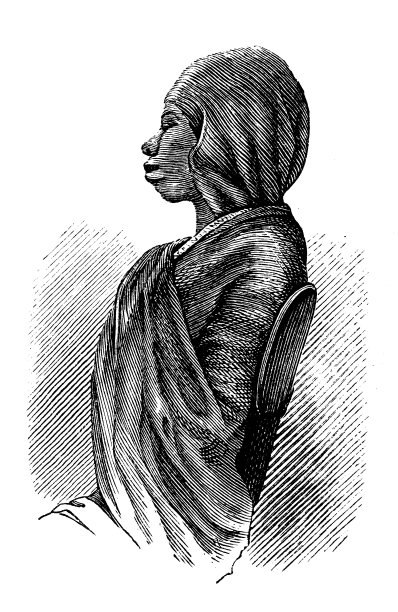 古董插图，民族志和土著文化:非洲，斯瓦希里女人，桑给巴尔图片下载