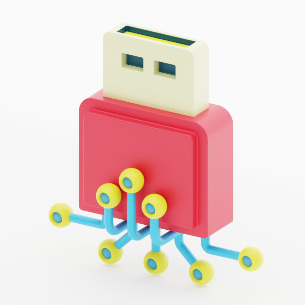 Pendrive 3d图标代表的存储存储器与usb头图片下载