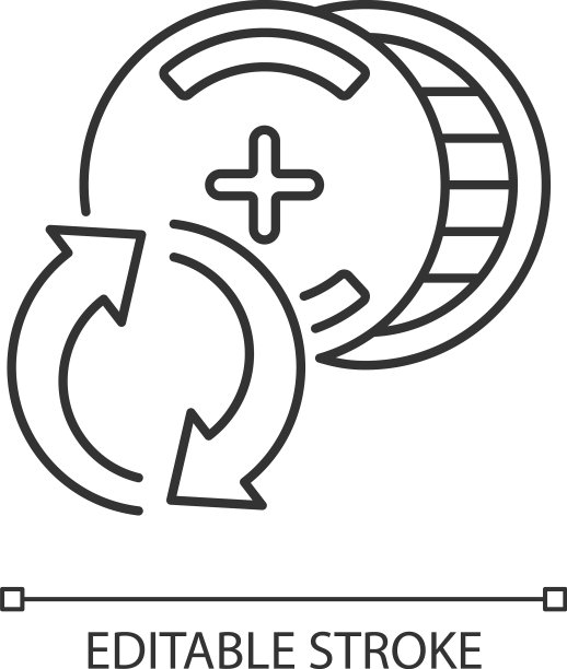 可回收氧化银电池线性图标图片下载