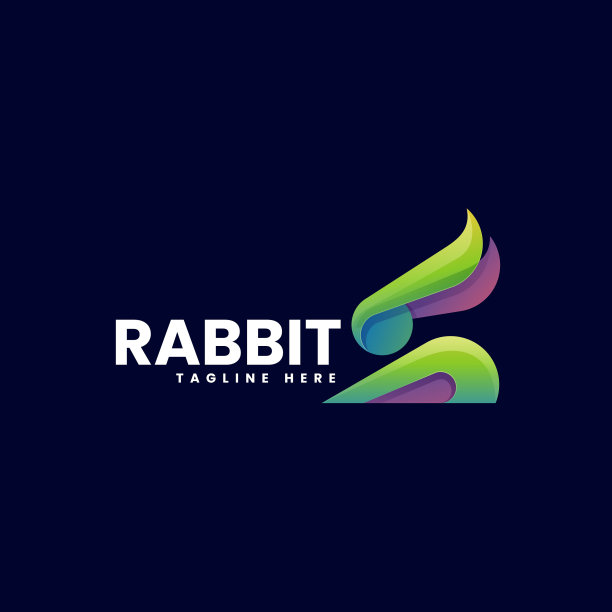 Logo兔子渐变彩色风格图片下载
