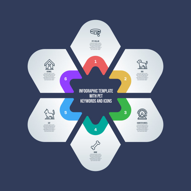 信息图表设计模板与宠物的关键字和图标图片下载