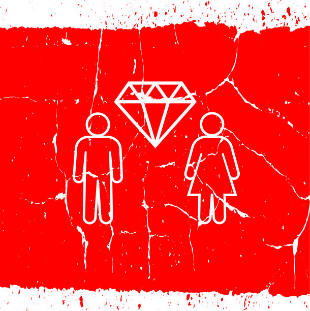 有钻石图标的男人和女人图片下载