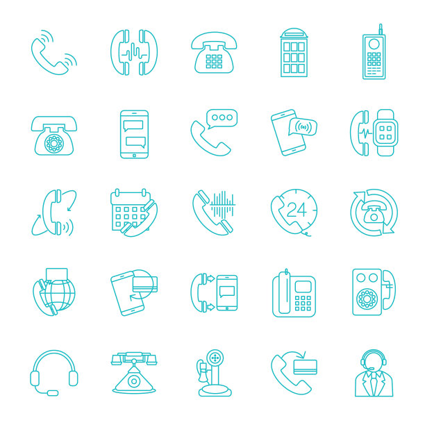 细线电话图标设置图片下载