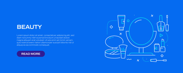 美相关的线条风格横幅设计网页，标题，宣传册，年度报告和书籍封面图片下载