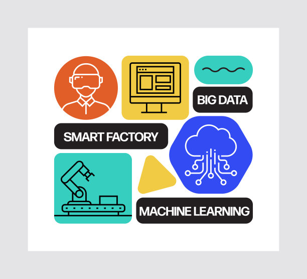 工业4.0概念，线条风格矢量插图图片下载
