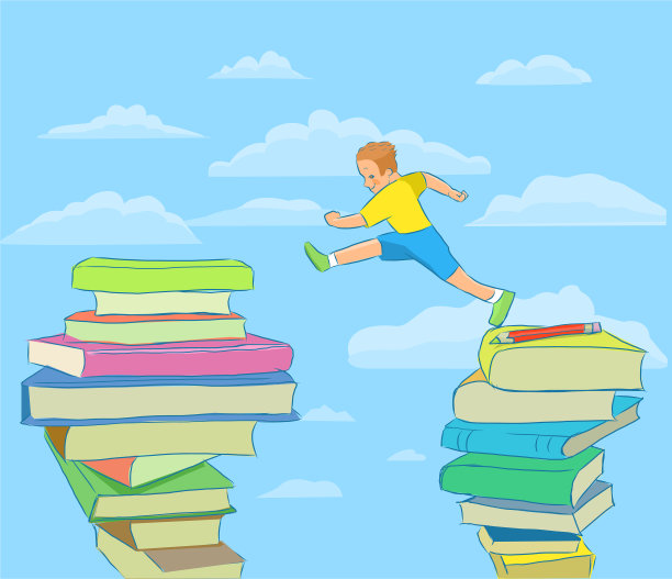 男孩在书里跳来跳去图片下载