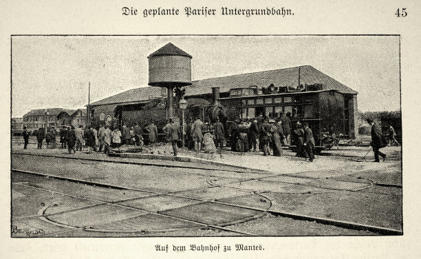 芒特火车站的火车和乘客，历史铁路，19世纪90年代19世纪图片下载