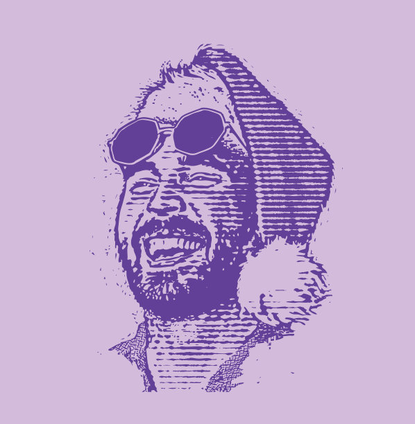 快乐的男性潮人戴着圣诞帽图片下载