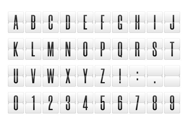 闪闪发光的白色标志上的字母图片下载