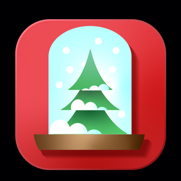 圣诞3D应用程序雪花球图标设计在充满活力的梯度颜色图片下载