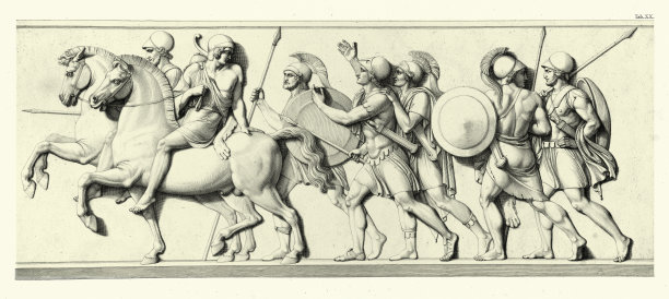 亚历山大大帝的军队，马其顿骑兵和步兵，古代战争图片下载