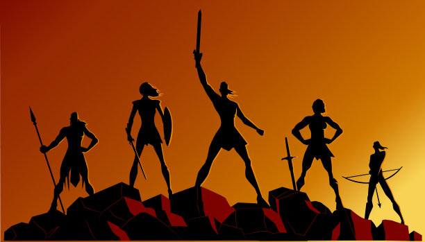 矢量女勇士超级英雄团队图片下载