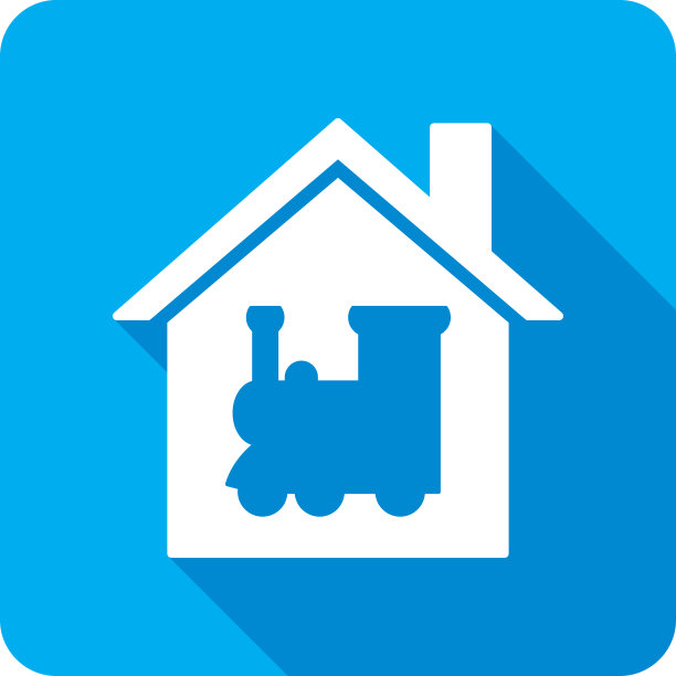 房屋火车图标剪影图片下载