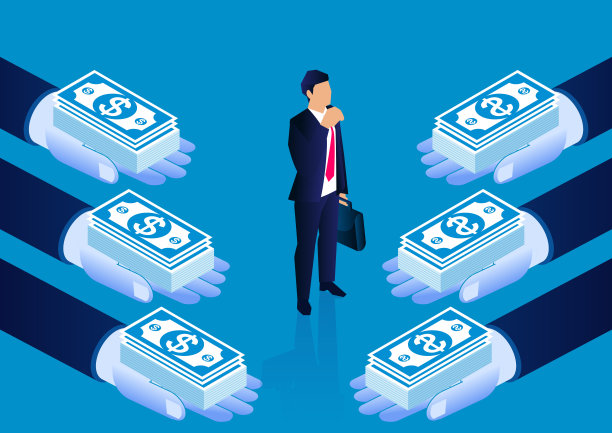 流行的男性商人，多家公司争夺一个男性商人，招聘的理念和职业发展图片下载