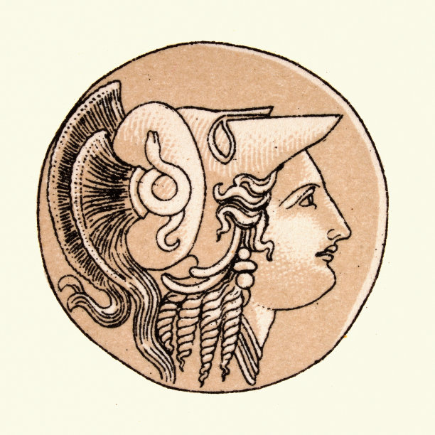 有蛇图案装饰的古希腊科林斯式头盔的例子图片下载