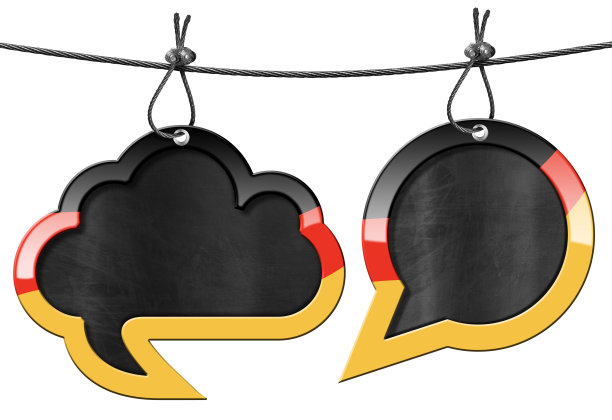 白色背景上两个带有德国国旗的空气泡图片下载