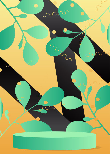 抽象的黑色，绿松石和金色模型产品展示。最小几何形式的舞台展示。用于演示的矢量圆柱体基座讲台。图片下载