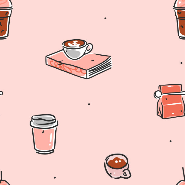 手绘涂鸦咖啡工具无缝图案。趋势矢量涂鸦插图咖啡店和餐厅菜单。手绘咖啡店设计概念和咖啡休息图标。菜单线条艺术。图片下载