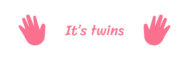 婴儿的手和腿的脚步。刚出生的双胞胎。是男孩和女孩。两个图标。心框形状。图片下载