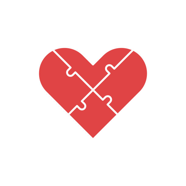 心形拼图图标图片下载