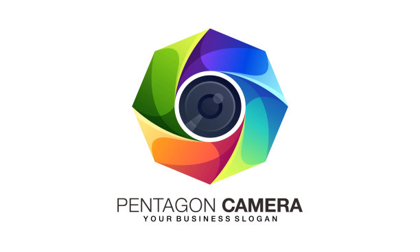 相机图标五边形渐变颜色风格图片下载