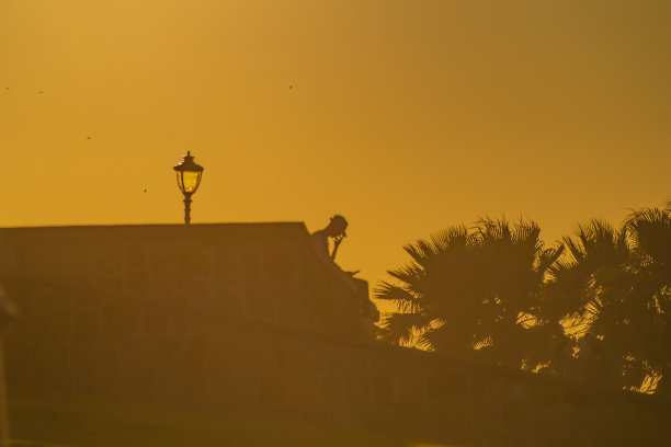 一个戴着棒球帽的年轻人在日落前的晚上坐在公园里，看着智能手机的屏幕。智能手机已经牢牢地进入了我们的生活。模糊。图片下载