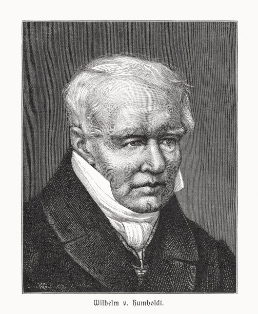 威廉·冯·洪堡(1767-1835)，普鲁士学者，木刻，1900年出版图片下载