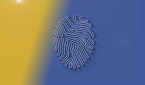 指纹网络身份安全与身份符号三维带影图片下载