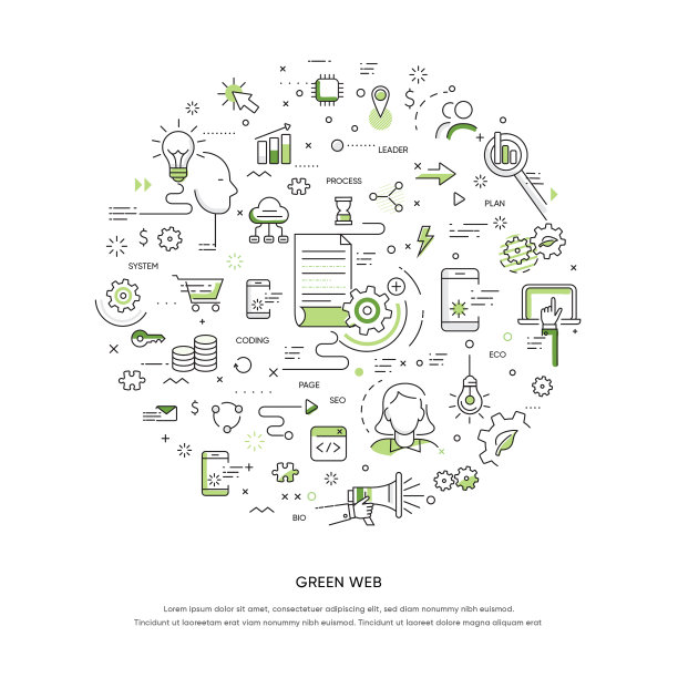 绿色圆圈涂鸦概念图片下载